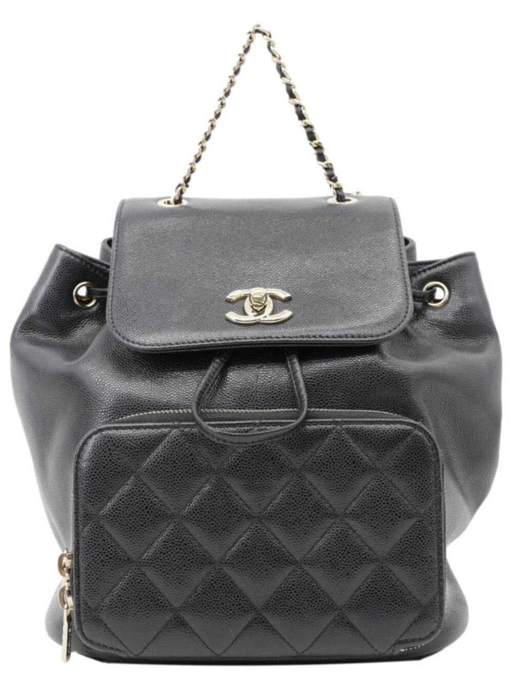 Chanel Business Affinity Caviar Quilted Backpack Black